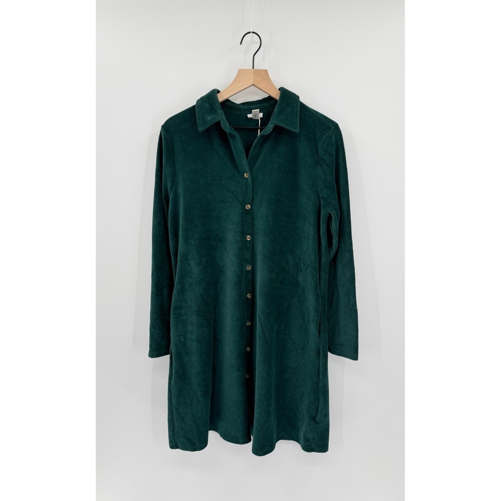 NWT Corduroy Button Down Shirt Dress Sz 10 Dark Academia Cottagecore Granola
